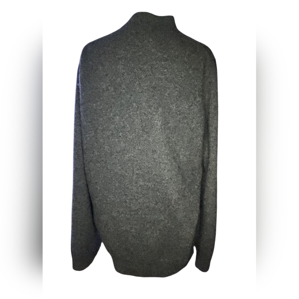 Club Room Dark Gray Cashmere Button Up Sweater, Womens Medium - Picture 3 of 7